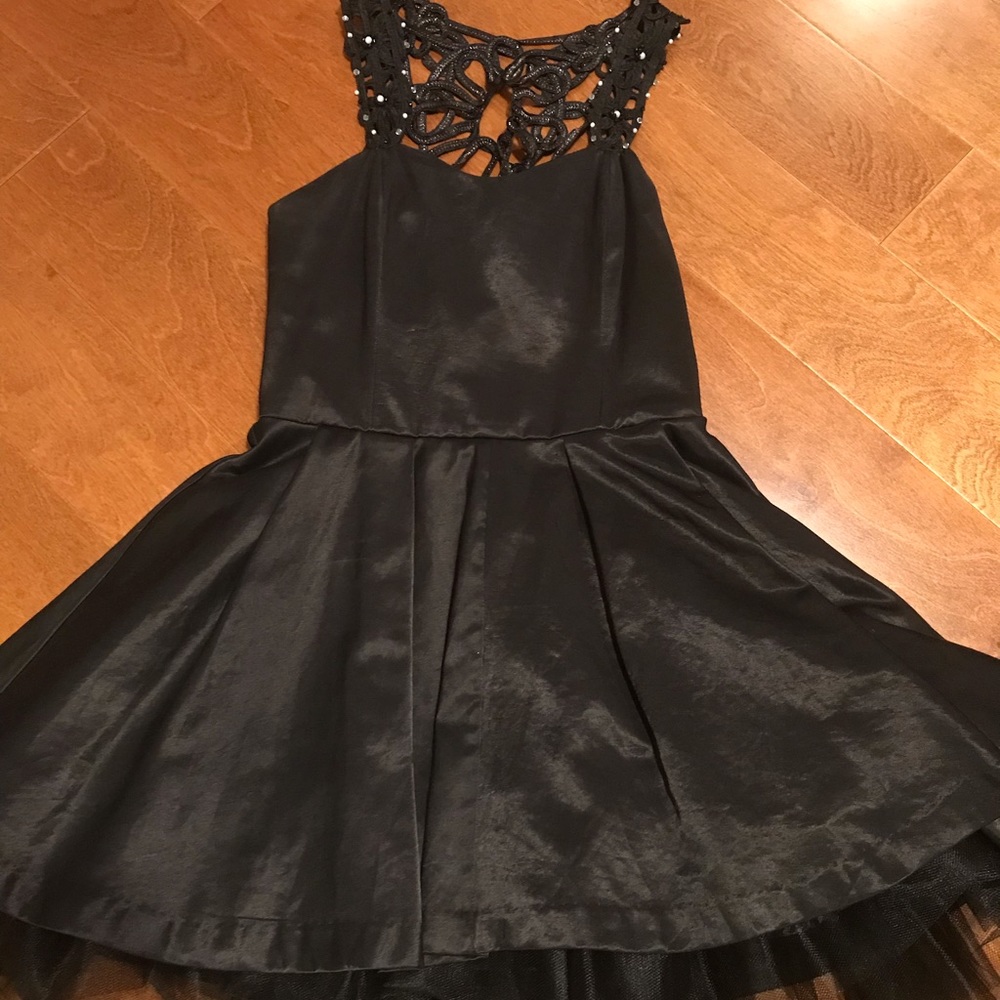 Black Formal Fit-and-Flare Dress